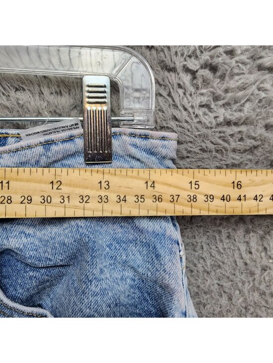 H&M Jeans Womens 8 Divided Blue Stretch Denim Button Fly Straight - Picture 3 of 13